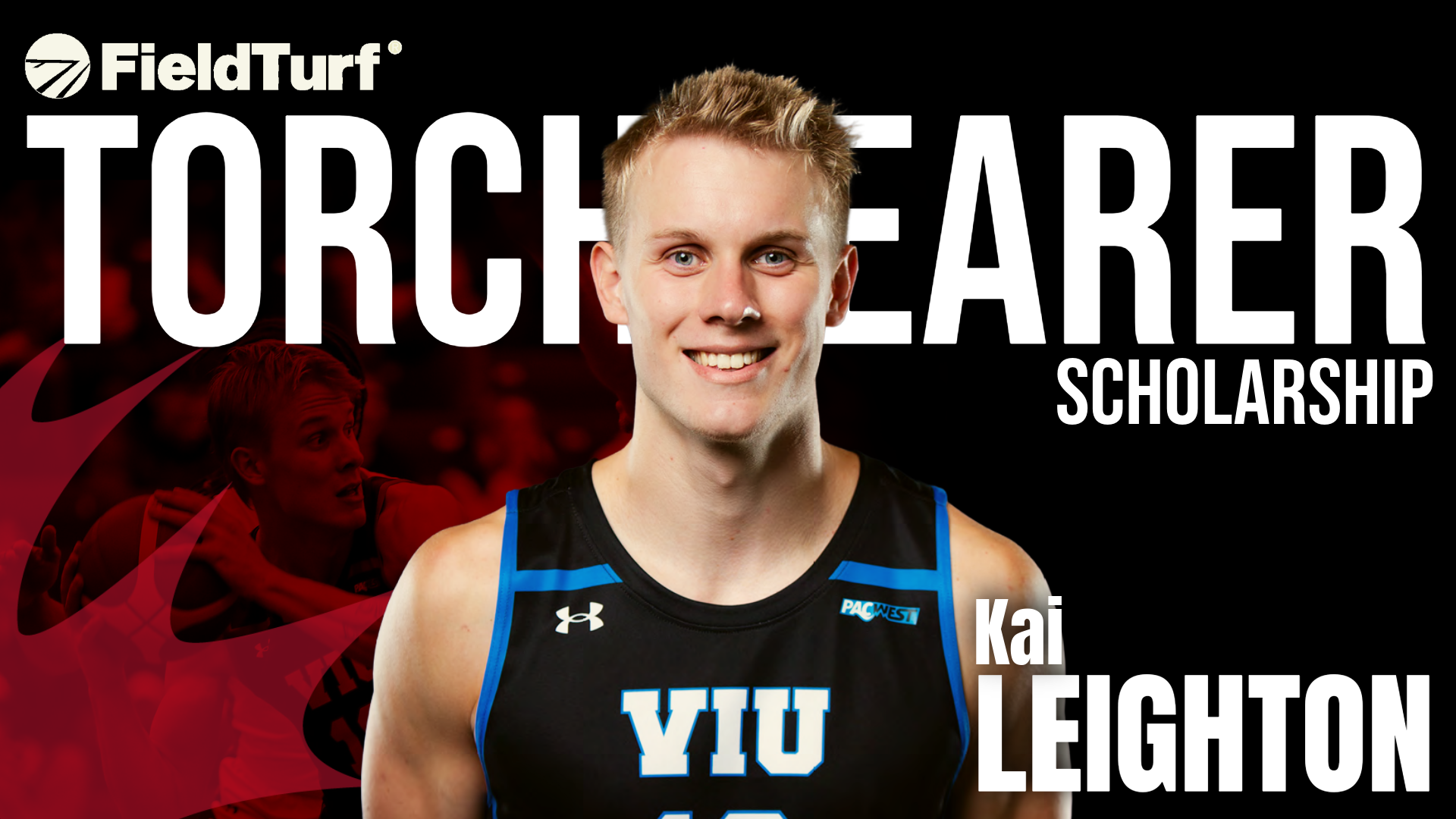 VIU's Kai Leighton named CCAA Torchbearer Scholarship recipient, presented by FieldTurf